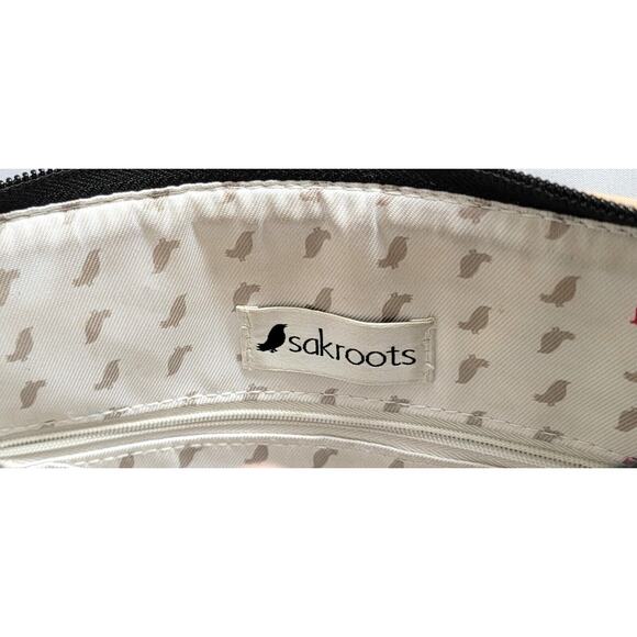 Sakroots Flat Cross Body colorful patterned Vegan and PETA certified Bag w/Charm - Picture 6 of 7